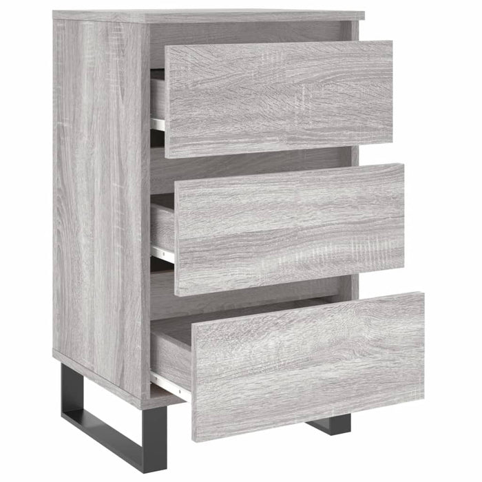 Comodini 2pz Grigio Sonoma 40x35x69 cm in Legno Multistrato