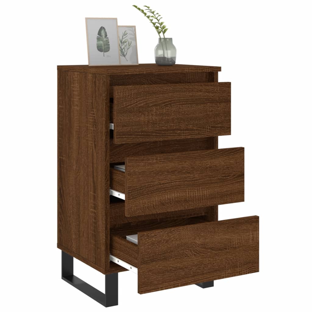 Comodini 2 pz Rovere Marrone 40x35x69 cm in Legno Multistrato 826955