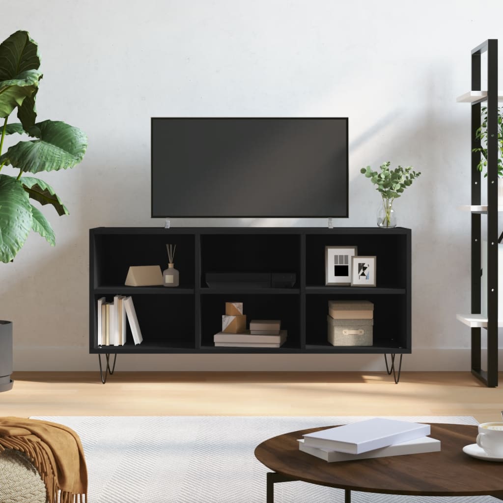 Mobile Porta TV Nero 103,5x30x50 cm in Legno Multistratocod mxl 79113