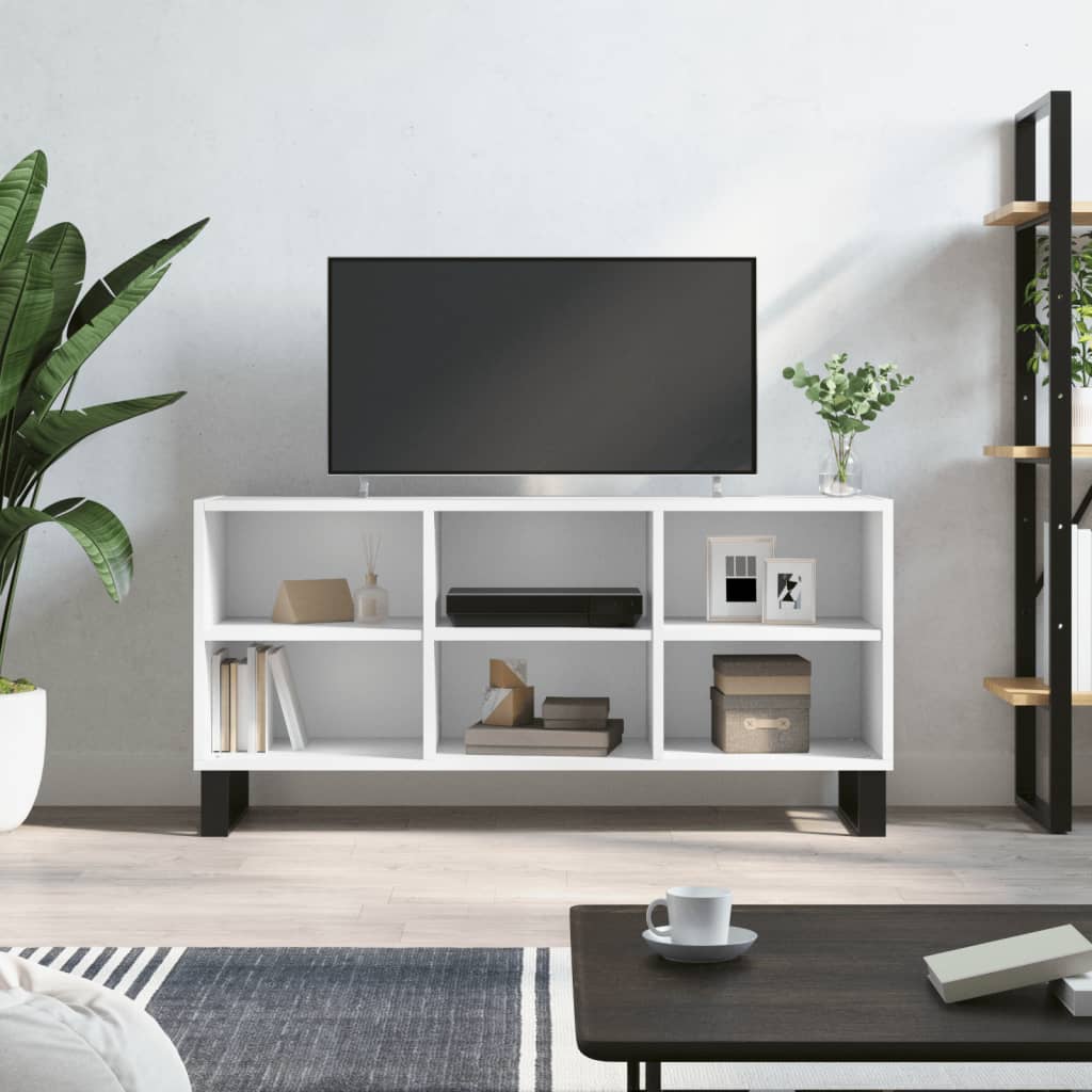 Mobile Porta TV-Mobile per TV-Credenza TV Bianco 103,5x30x50 cm in Legno Multistrato 196856