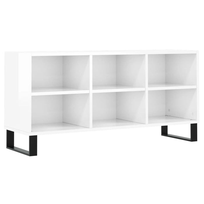 Mobile Porta TV Bianco Lucido 103,5x30x50 cm Legno Multistrato 826998