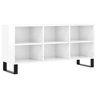 Mobile Porta TV Bianco Lucido 103,5x30x50 cm Legno Multistrato 826998
