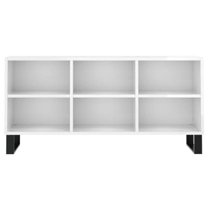 Mobile Porta TV Bianco Lucido 103,5x30x50 cm Legno Multistrato 826998