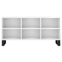 Mobile Porta TV Bianco Lucido 103,5x30x50 cm Legno Multistrato 826998