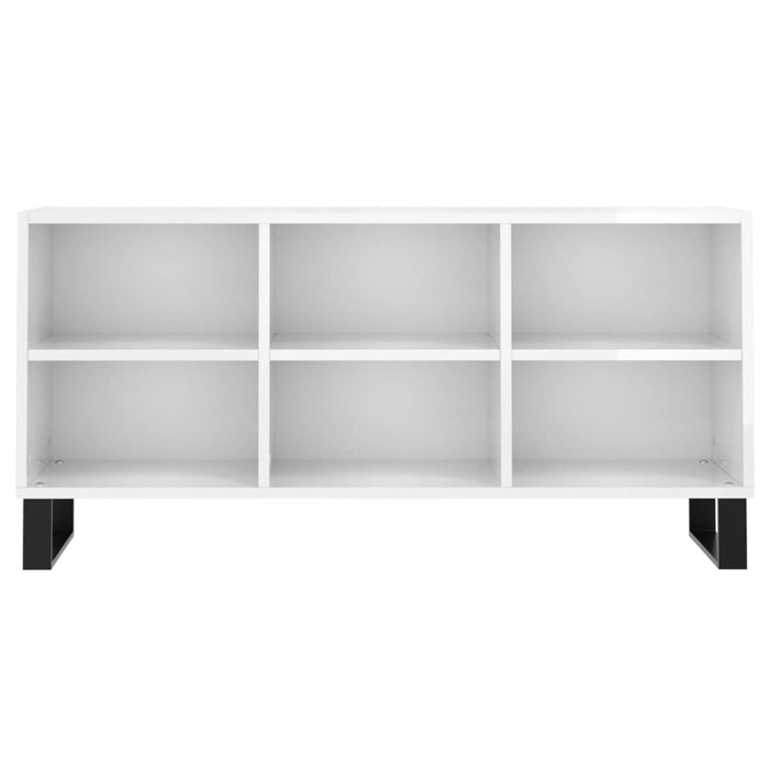 Mobile Porta TV Bianco Lucido 103,5x30x50 cm Legno Multistrato 826998