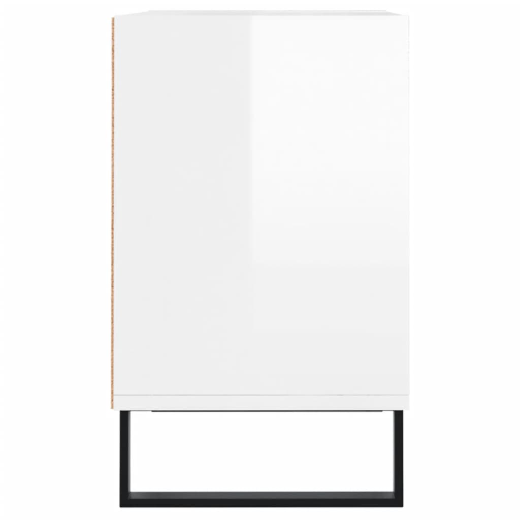 Mobile Porta TV Bianco Lucido 103,5x30x50 cm Legno Multistrato 826998