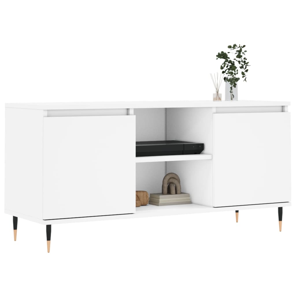 Mobile Porta TV-Mobile per TV-Credenza TV Bianco 104x35x50 cm in Legno Multistrato