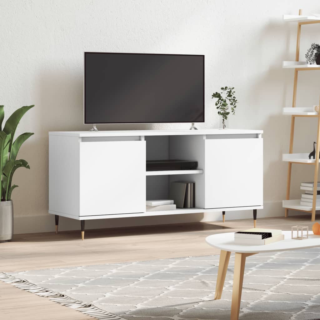 Mobile Porta TV-Mobile per TV-Credenza TV Bianco 104x35x50 cm in Legno Multistrato