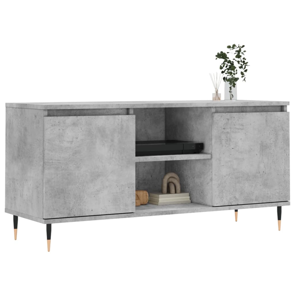 Mobile Porta TV Grigio Cemento 104x35x50cm in Legno Multistrato 827008