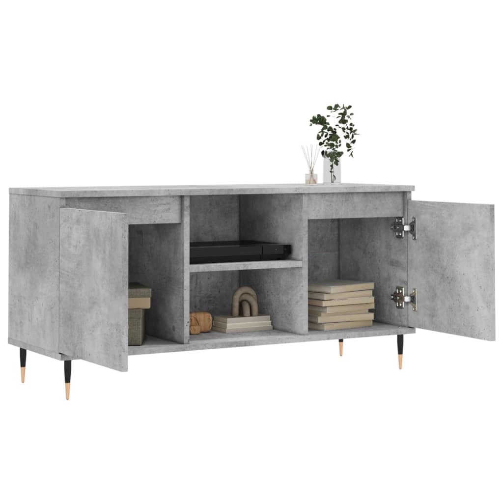 Mobile Porta TV Grigio Cemento 104x35x50cm in Legno Multistrato 827008