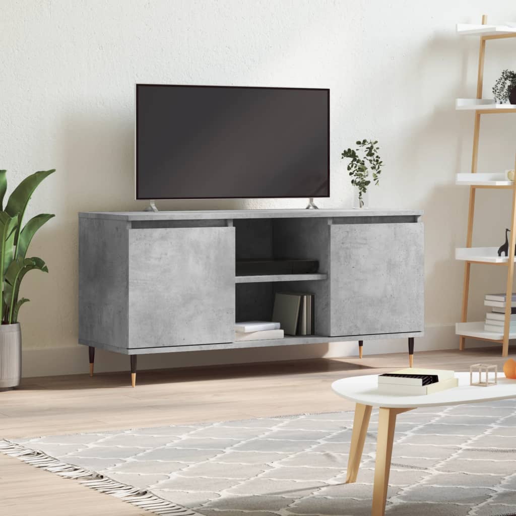 Mobile Porta TV Grigio Cemento 104x35x50cm in Legno Multistrato 827008