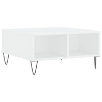 Tavolino da Salotto Bianco 60x60x30 cm in Legno Multistrato 827036