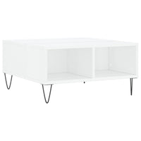Tavolino da Salotto Bianco Lucido 60x60x30 cm Legno Multistrato 827038
