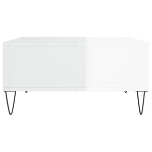 Tavolino da Salotto Bianco Lucido 60x60x30 cm Legno Multistrato 827038