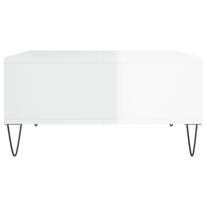 Tavolino da Salotto Bianco Lucido 60x60x30 cm Legno Multistrato 827038