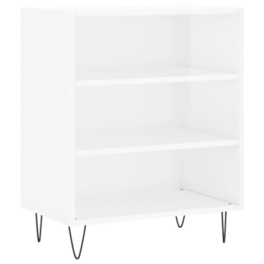 Credenza Bianco Lucido 57x35x70 cm in Legno Multistrato