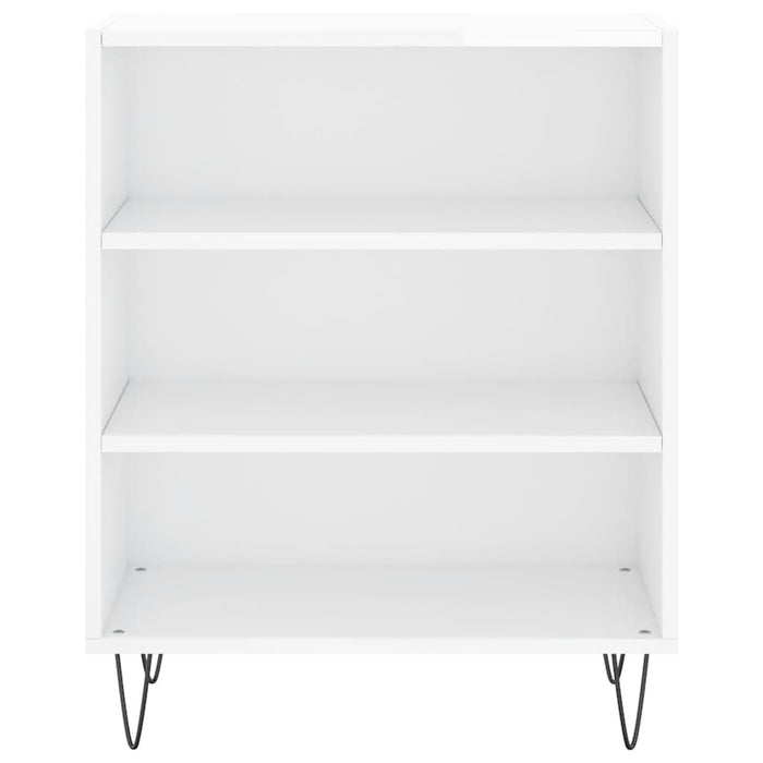 Credenza Bianco Lucido 57x35x70 cm in Legno Multistrato 827134
