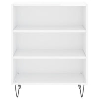 Credenza Bianco Lucido 57x35x70 cm in Legno Multistrato