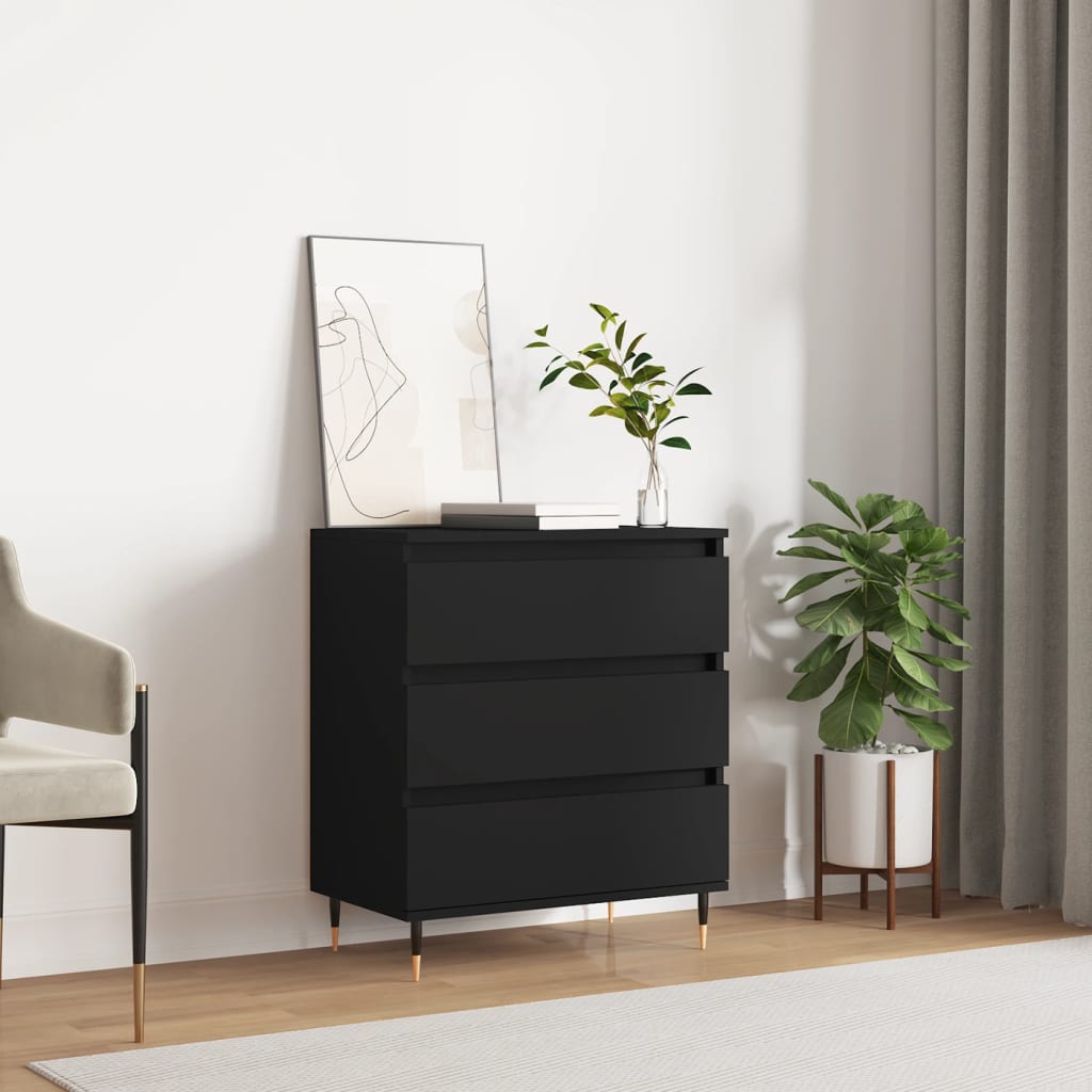Credenza Nero 60x35x70 cm in Legno Multistratocod mxl 79179