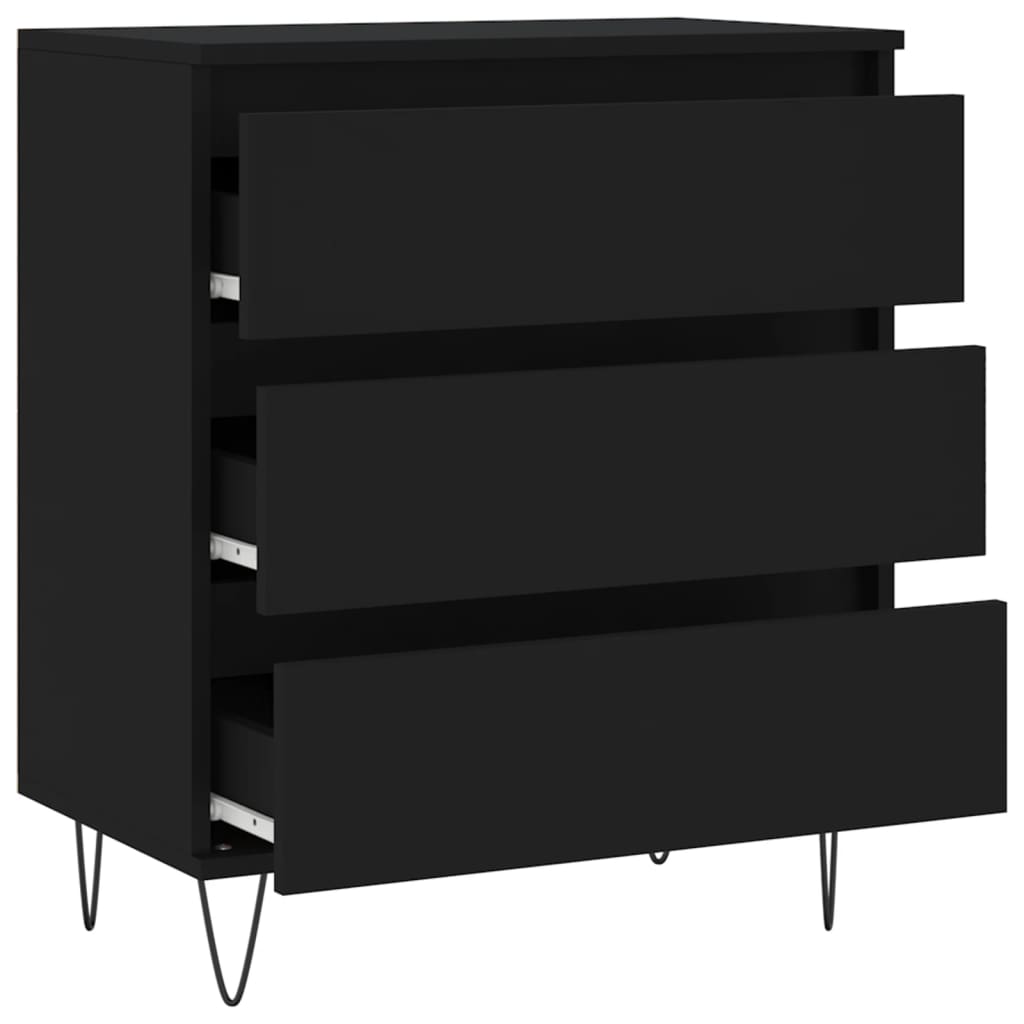 Credenza-Buffet-Armadio da cucina Nero 60x35x70 cm in Legno Multistrato 821332