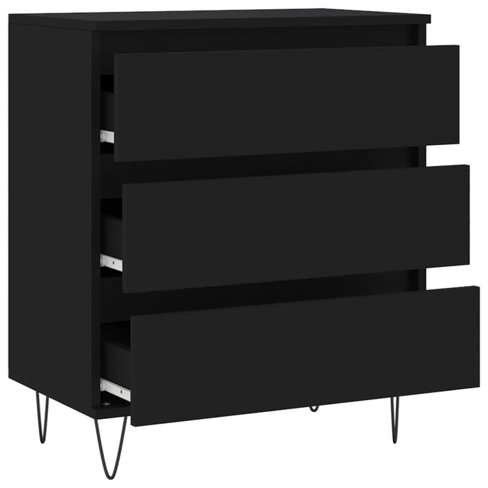Credenza-Buffet-Armadio da cucina Nero 60x35x70 cm in Legno Multistrato 821332