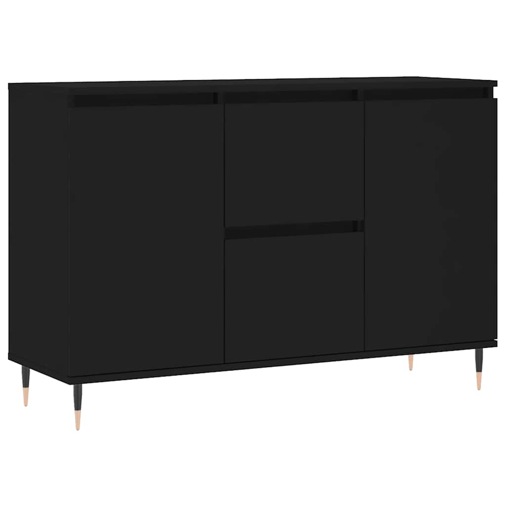 Credenza Nera 101,5x35x70 cm in Legno Multistrato 827197