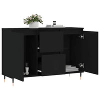 Credenza Nera 101,5x35x70 cm in Legno Multistrato 827197