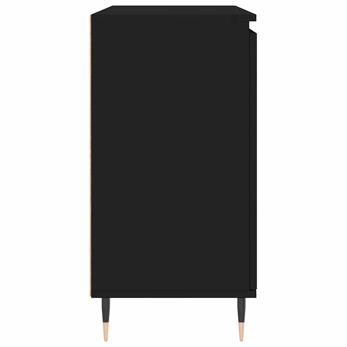 Credenza-Buffet-Armadio da cucina Nera 101,5x35x70 cm in Legno Multistrato