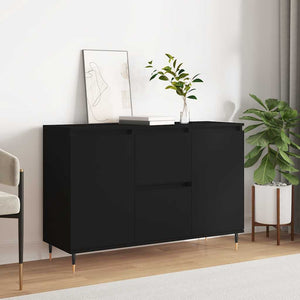 Credenza Nera 101,5x35x70 cm in Legno Multistrato 827197