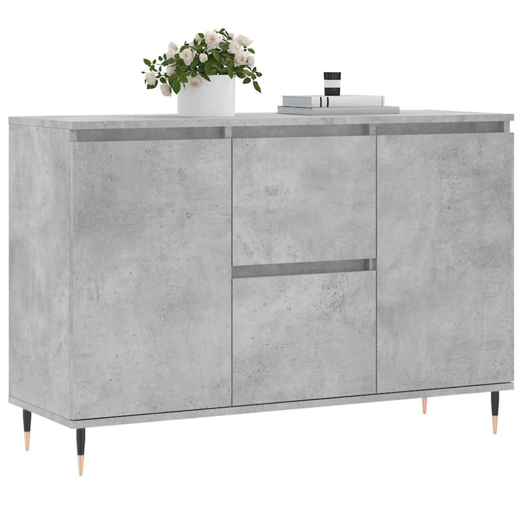 Credenza Grigio Cemento 101,5x35x70 cm in Legno Multistrato 827200