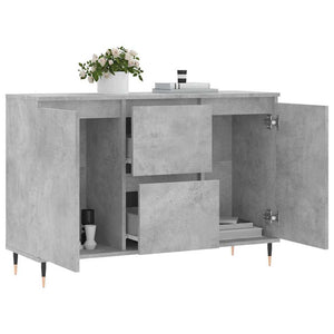 Credenza Grigio Cemento 101,5x35x70 cm in Legno Multistrato 827200