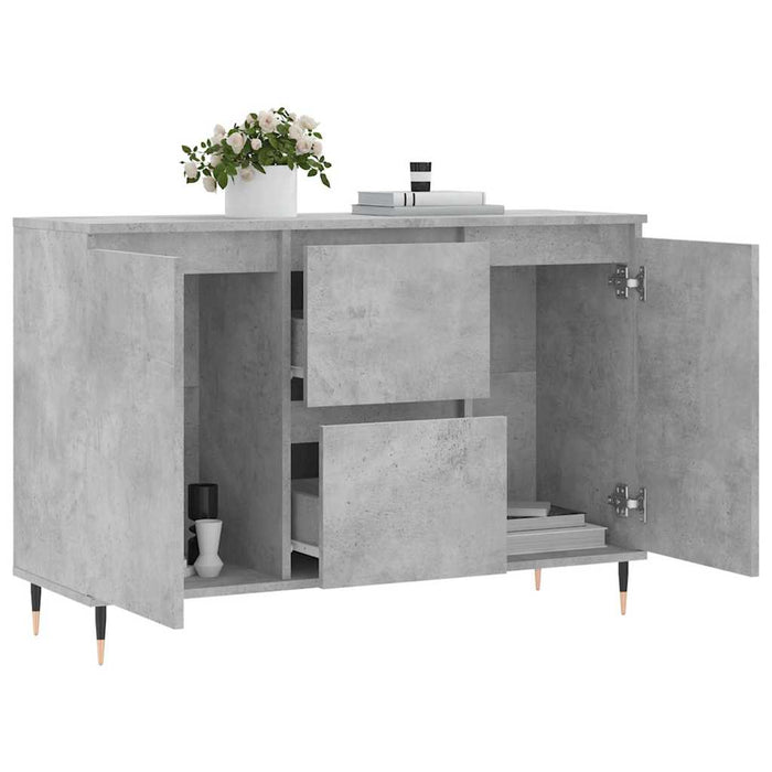 Credenza Grigio Cemento 101,5x35x70 cm in Legno Multistrato 827200