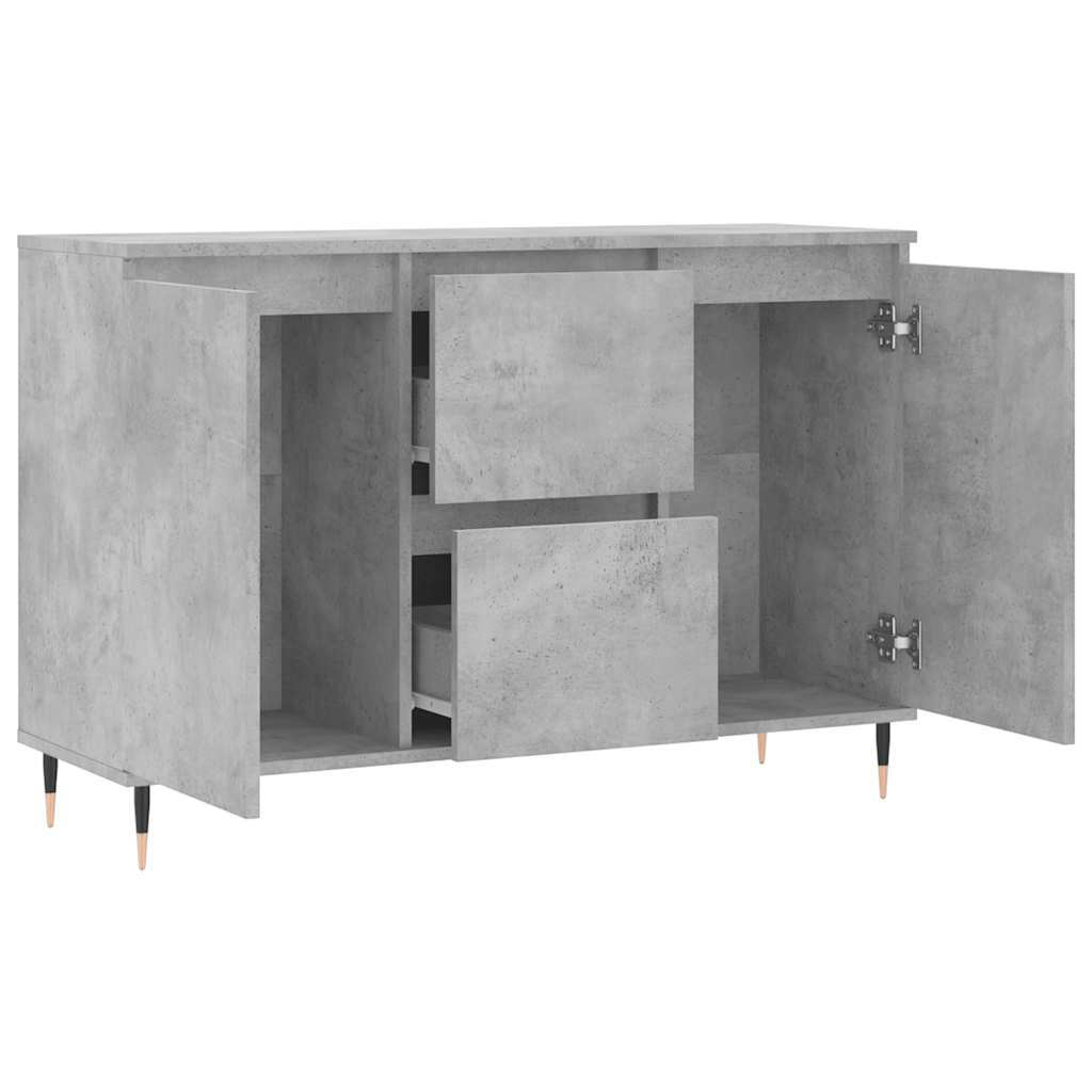 Credenza Grigio Cemento 101,5x35x70 cm in Legno Multistrato 827200