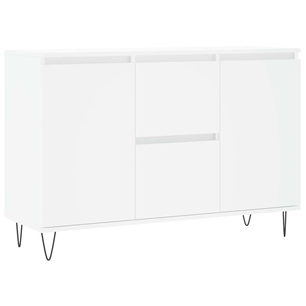 Credenza-Buffet-Armadio da cucina Bianca 101,5x35x70 cm in Legno Multistrato 441215