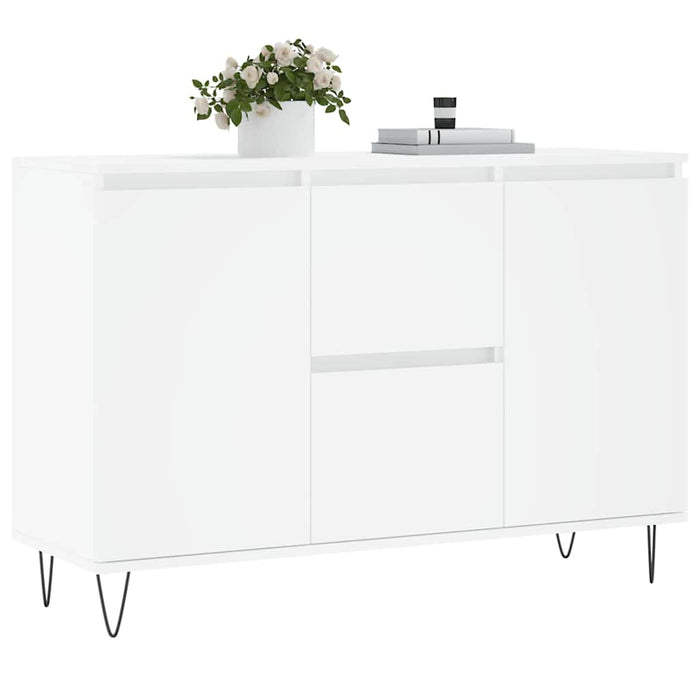 Credenza-Buffet-Armadio da cucina Bianca 101,5x35x70 cm in Legno Multistrato 441215
