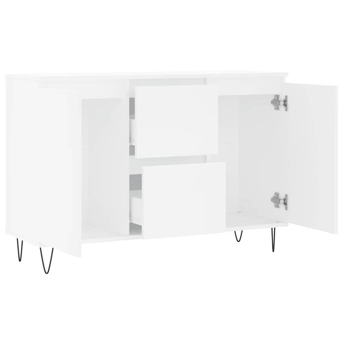 Credenza-Buffet-Armadio da cucina Bianca 101,5x35x70 cm in Legno Multistrato 441215
