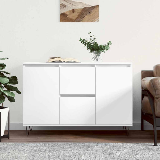Credenza-Buffet-Armadio da cucina Bianca 101,5x35x70 cm in Legno Multistrato 441215
