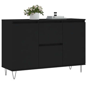 Credenza-Buffet-Armadio da cucina Nera 101,5x35x70 cm in Legno Multistrato