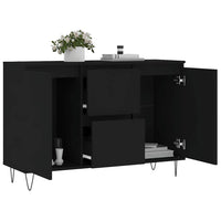 Credenza Nera 101,5x35x70 cm in Legno Multistrato 827205
