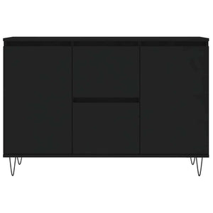 Credenza Nera 101,5x35x70 cm in Legno Multistrato 827205