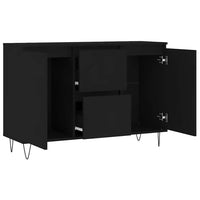 Credenza-Buffet-Armadio da cucina Nera 101,5x35x70 cm in Legno Multistrato