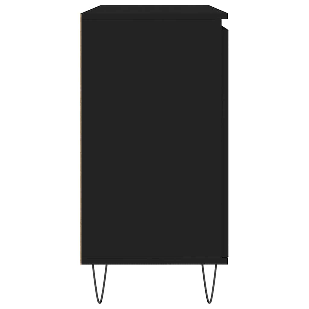 Credenza Nera 101,5x35x70 cm in Legno Multistrato 827205