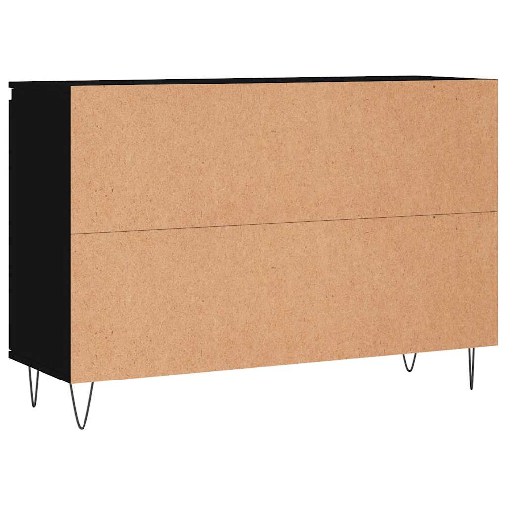 Credenza Nera 101,5x35x70 cm in Legno Multistrato 827205