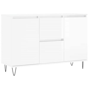 Credenza Bianco Lucido 101,5x35x70 cm in Legno Multistrato 827206