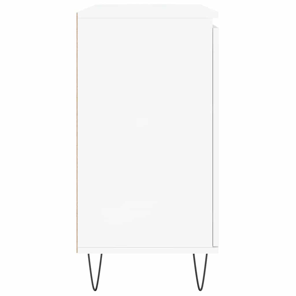 Credenza Bianco Lucido 101,5x35x70 cm in Legno Multistrato 827206