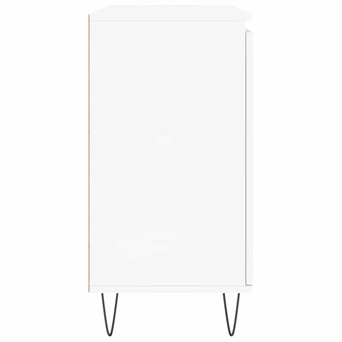 Credenza Bianco Lucido 101,5x35x70 cm in Legno Multistrato 827206