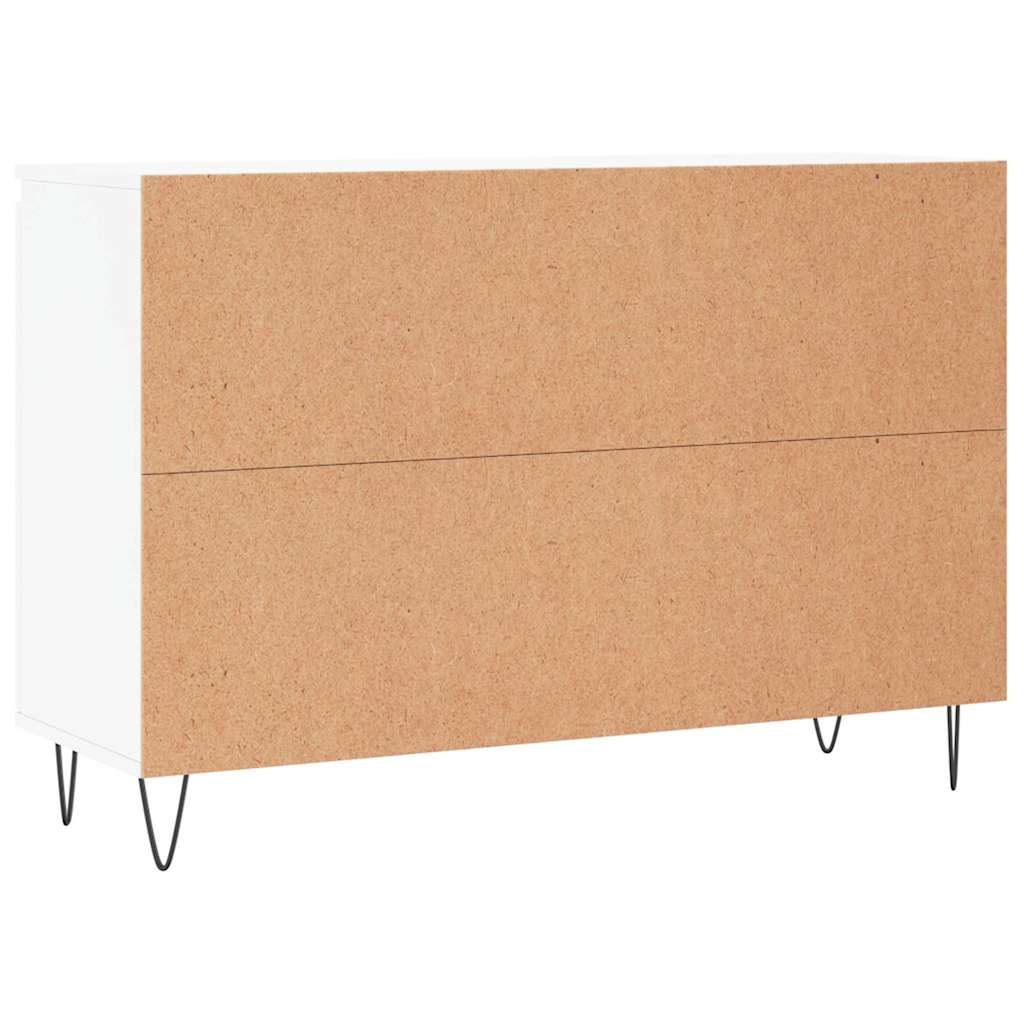 Credenza Bianco Lucido 101,5x35x70 cm in Legno Multistrato 827206