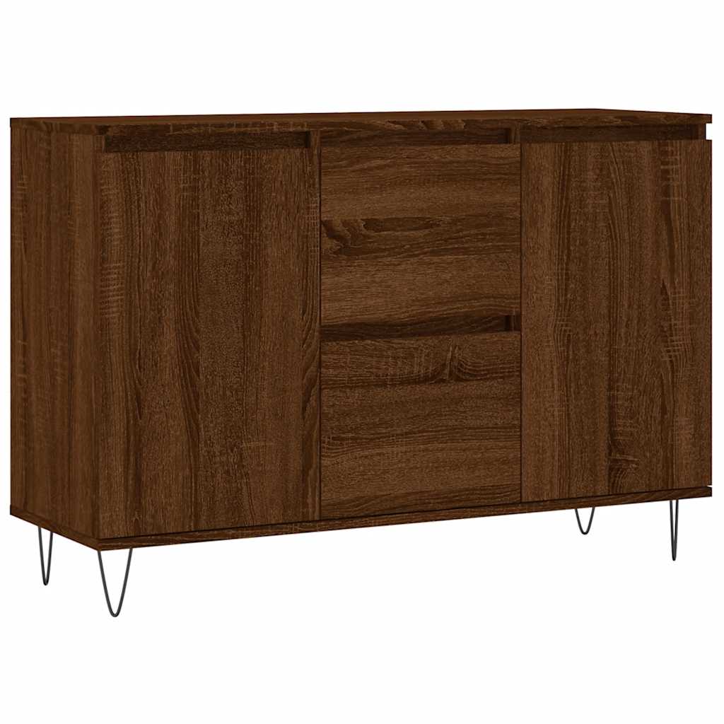 Credenza Rovere Marrone 101,5x35x70 cm in Legno Multistrato 827211