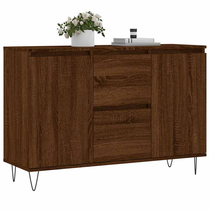 Credenza Rovere Marrone 101,5x35x70 cm in Legno Multistrato 827211
