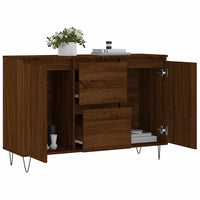 Credenza Rovere Marrone 101,5x35x70 cm in Legno Multistrato 827211